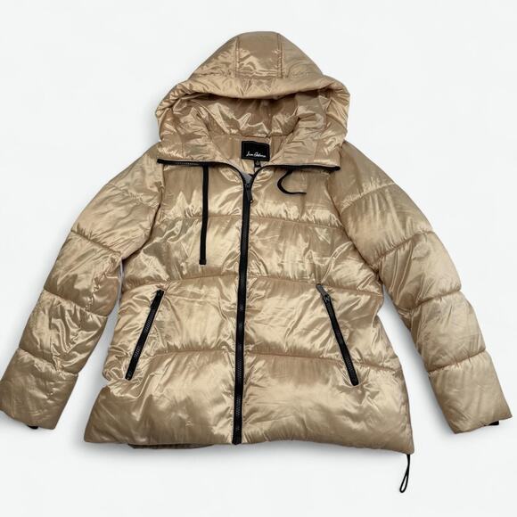 Sam Edelman Jacket Womens Small Hooded Funnel Collar Puffer Pockets 70839 - Picture 1 of 12